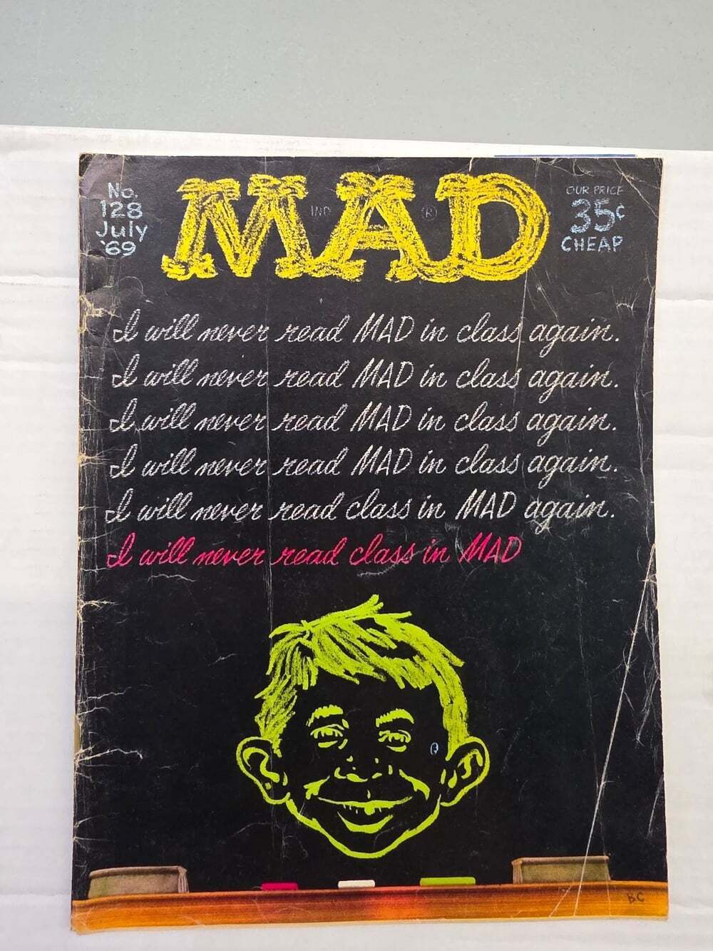 MAD July 1969 Alfred E Neuman Chalkboard Magazine Humour Satire